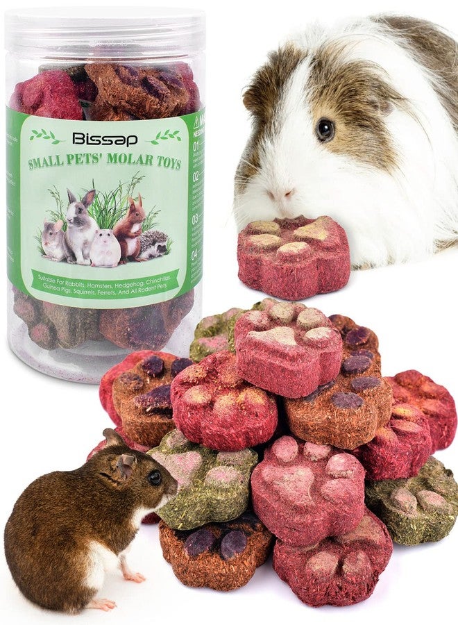 Bissap 20PCS Bunny Chew Toys, Mixed Natural Timothy Hay Rose Carrot Fruit Chinchillas Chewing Toys and Treats for Rabbits Bunnies Guinea Pigs Hamsters Gerbils and Other Small Animals Molar Snacks - Image 1